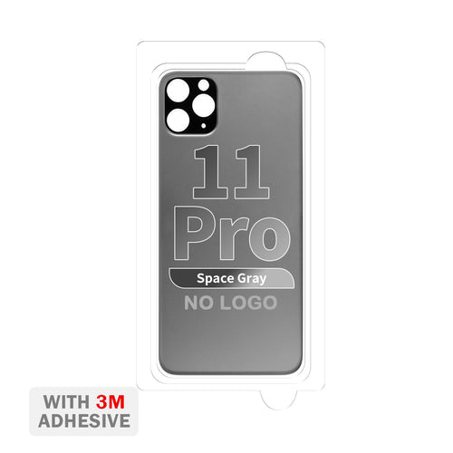 Back Cover Glass with Adhesive for iPhone 11 Pro (No Logo & Big Camera Hole) - Space Gray