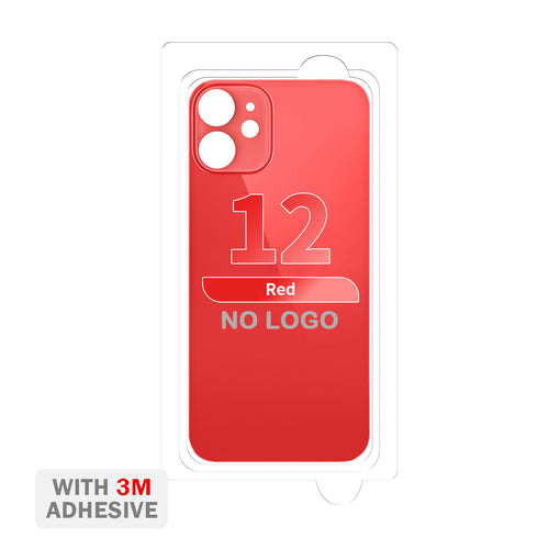 Back Cover Glass with Adhesive for iPhone 12 (No Logo & Big Camera Hole) - Red