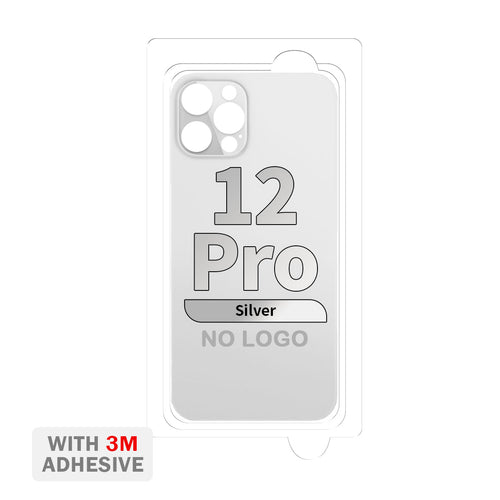 Back Cover Glass with Adhesive for iPhone 12 Pro (No Logo & Big Camera Hole) - Silver