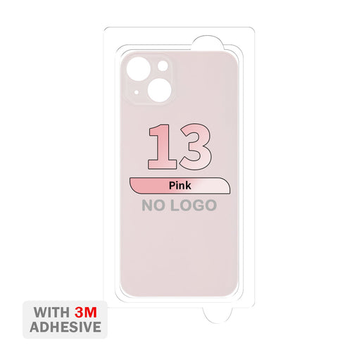 Back Cover Glass with Adhesive for iPhone 13 (No Logo & Big Camera Hole) - Pink