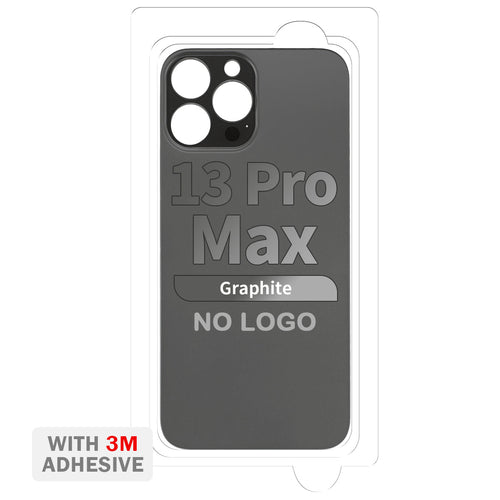 Back Cover Glass with Adhesive for iPhone 13 Pro Max (No Logo & Big Camera Hole) - Graphite