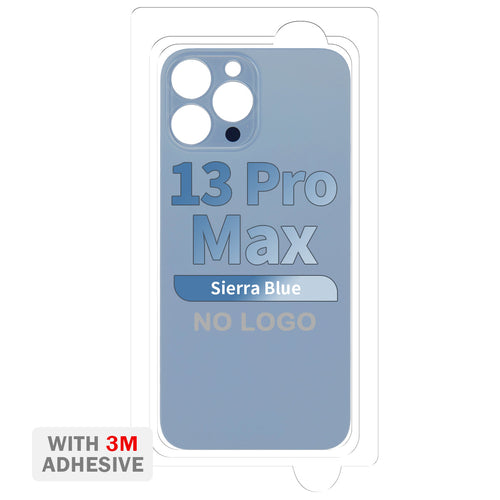 Back Cover Glass with Adhesive for iPhone 13 Pro Max (No Logo & Big Camera Hole) - Sierra Blue