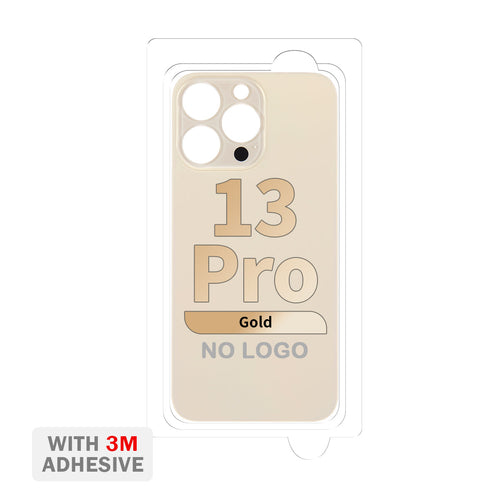 Back Cover Glass with Adhesive for iPhone 13 Pro (No Logo & Big Camera Hole) - Gold