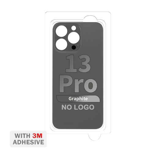 Back Cover Glass with Adhesive for iPhone 13 Pro (No Logo & Big Camera Hole) - Graphite