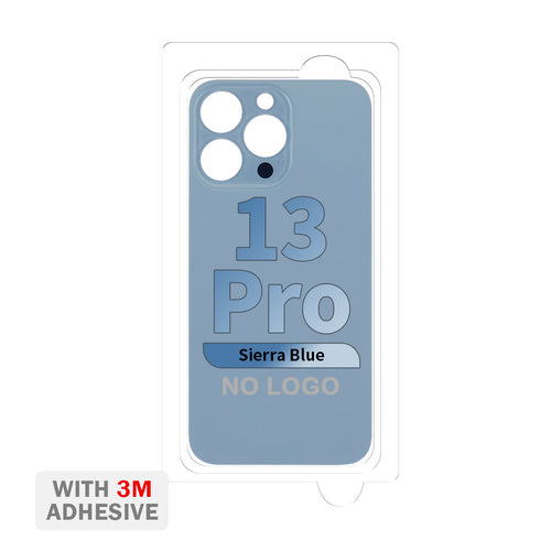 Back Cover Glass with Adhesive for iPhone 13 Pro (No Logo & Big Camera Hole) - Sierra Blue