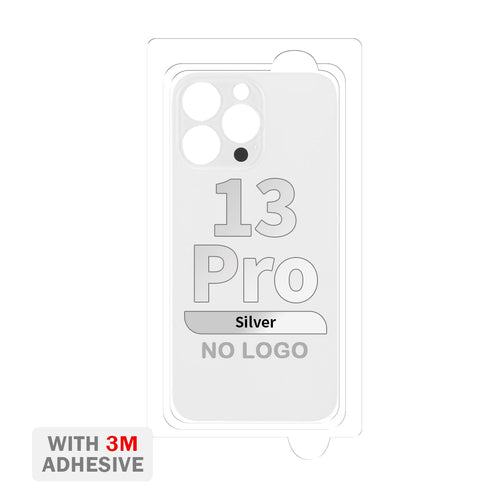 Back Cover Glass with Adhesive for iPhone 13 Pro (No Logo & Big Camera Hole) - Silver