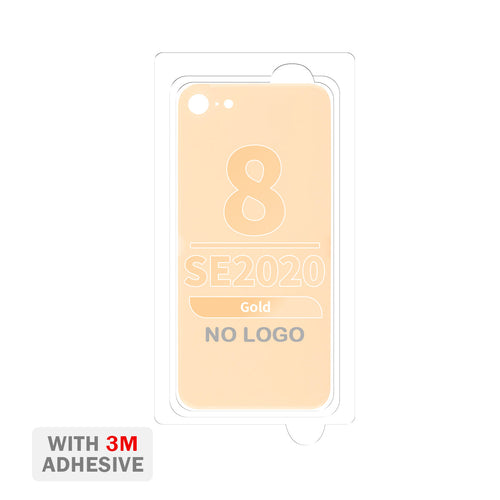 Back Cover Glass with Adhesive for iPhone 8 / SE (2020) (No Logo & Big Camera Hole) - Gold