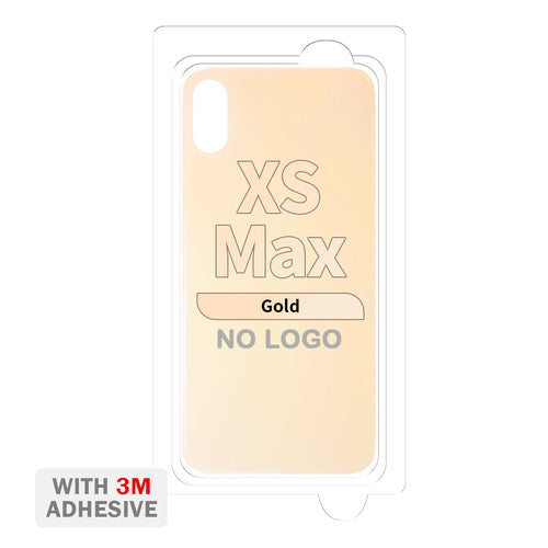 Back Cover Glass with Adhesive for iPhone XS Max (No Logo & Big Camera Hole) - Gold