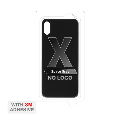 Back Cover Glass with Adhesive for iPhone X (No Logo) - Space Gray