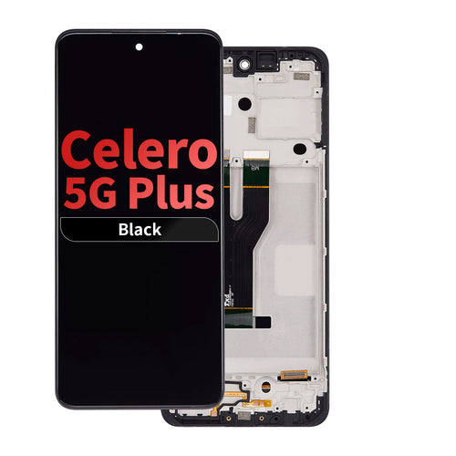 FOG LCD Assembly with Frame for Boost Mobile Celero 5G Plus (2024) - Black