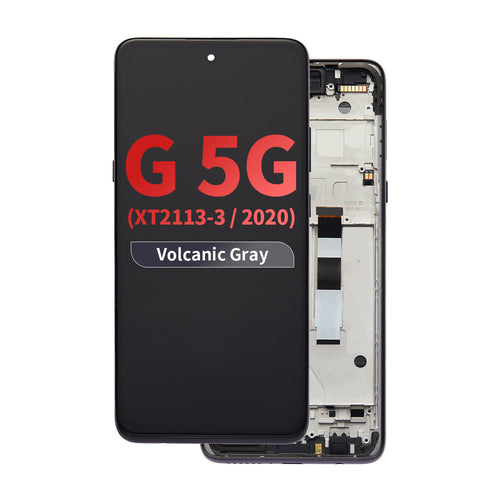 FOG LCD Assembly with Frame for Moto G 5G (XT2113-3 / 2020) - Volcanic Gray