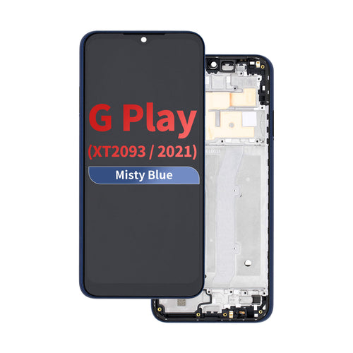 FOG LCD Assembly with Frame for Moto G Play (XT2093 / 2021) - Misty Blue