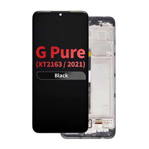 FOG LCD Assembly with Frame for Moto G Pure (XT2163 / 2021) - Black