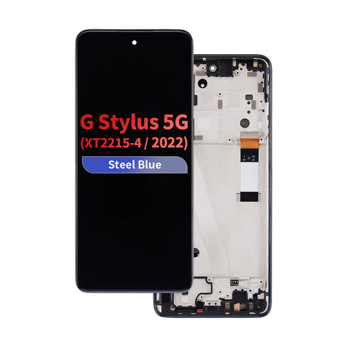 FOG LCD Assembly with Frame for Moto G Stylus 5G (XT2215-4 / 2022) - Steel Blue