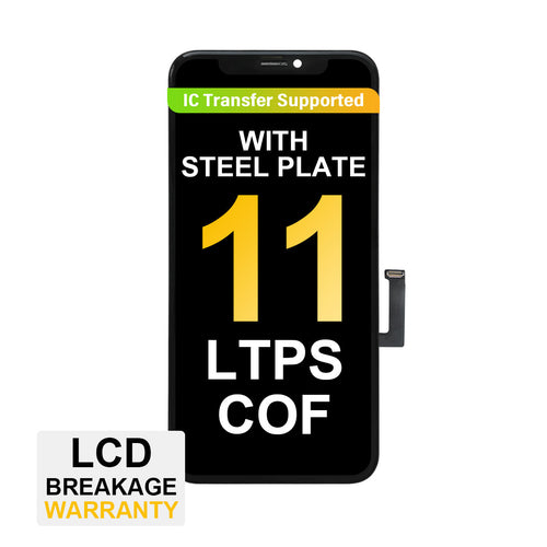 (MP+ COF) LTPS InCell LCD Assembly with COF Technology for iPhone 11 - Black (Steel Plate Pre-installed)