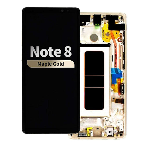 Refurbished OLED Assembly with Frame for Samsung Galaxy Note 8 - Maple Gold.