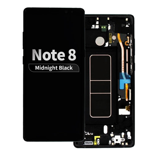 Refurbished OLED Assembly with Frame for Samsung Galaxy Note 8 - Midnight Black