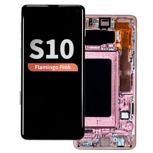 Refurbished OLED Assembly with Frame for Samsung Galaxy S10 - Flamingo Pink.