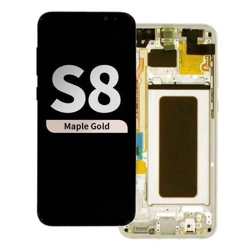 Refurbished OLED Assembly with Frame for Samsung Galaxy S8 - Maple Gold