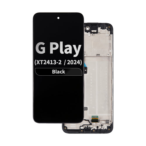 Refurbished LCD Assembly with Frame for Moto G Play (XT2413-2 / 2024) - Black