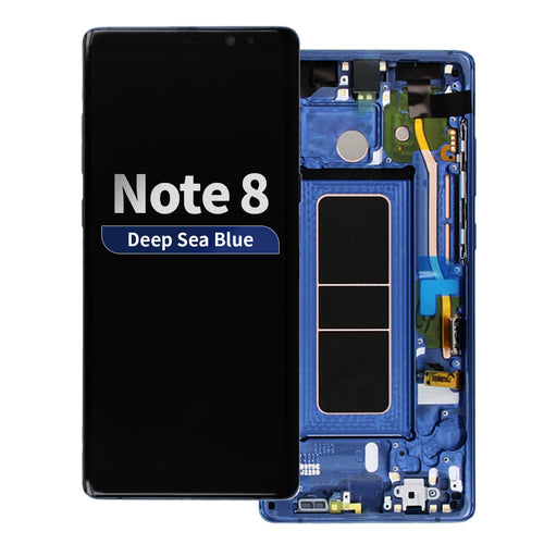 Refurbished OLED Assembly with Frame for Samsung Galaxy Note 8 - Deep Sea Blue