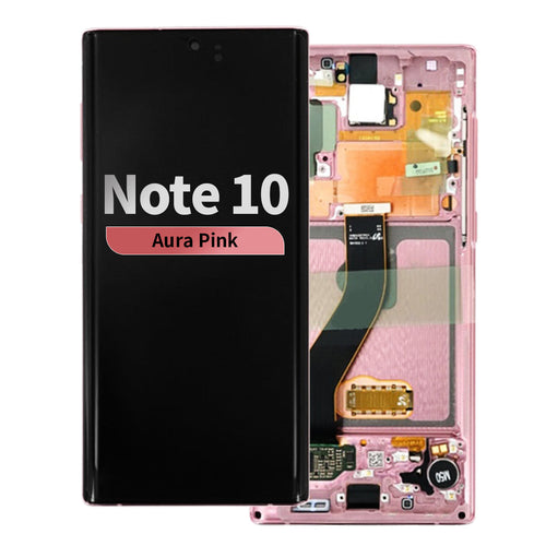 Refurbished OLED Assembly with Frame for Samsung Galaxy Note 10 - Aura Pink