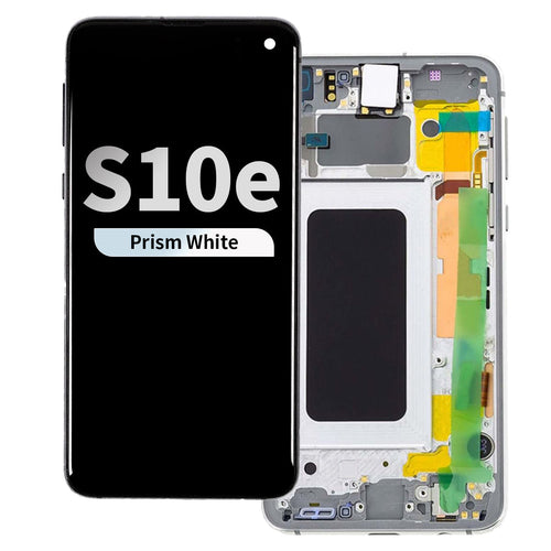 Refurbished OLED Assembly with Frame for Samsung Galaxy S10e - Prism White