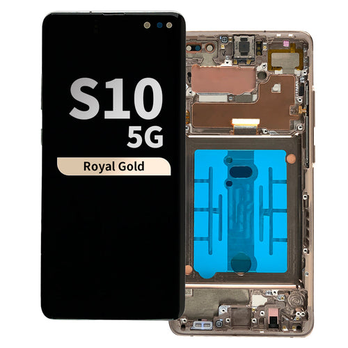 Refurbished OLED Assembly with Frame for Samsung Galaxy S10 5G - Royal Gold