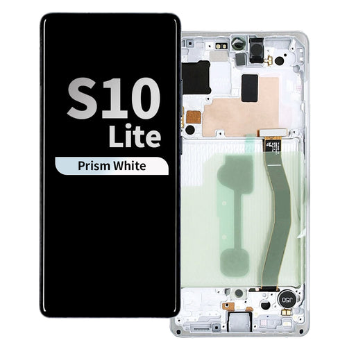 Refurbished OLED Assembly with Frame for Samsung Galaxy S10 Lite - Prism White