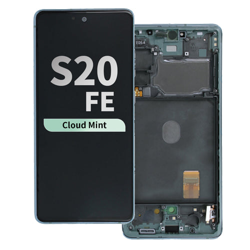 Refurbished OLED Assembly with Frame for Samsung Galaxy S20 FE - Cloud Mint