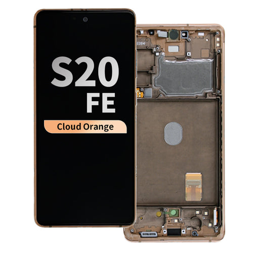 Refurbished OLED Assembly with Frame for Samsung Galaxy S20 FE - Cloud Orange