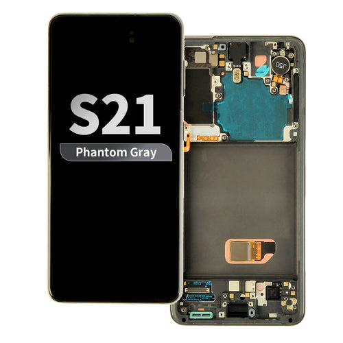 Refurbished OLED Assembly with Frame for Samsung Galaxy S21 - Phantom Gray