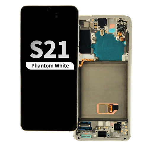 Refurbished OLED Assembly with Frame for Samsung Galaxy S21 - Phantom White