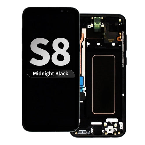 Refurbished OLED Assembly with Frame for Samsung Galaxy S8 - Midnight Black