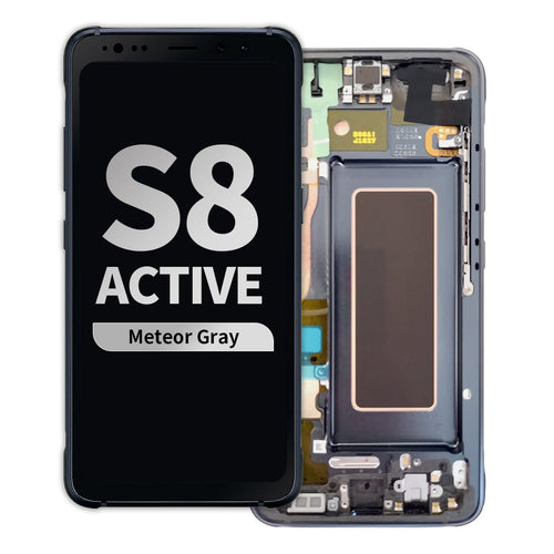 Refurbished OLED Assembly with Frame for Samsung Galaxy S8 Active - Meteor Gray