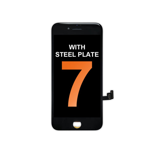 (TOPP) LCD Assembly with Steel Plate for iPhone 7 - Black