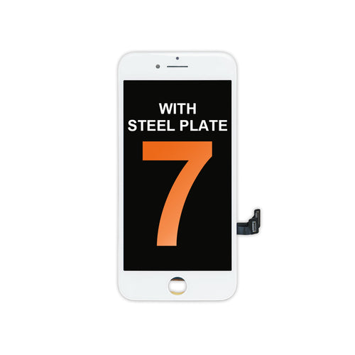 (TOPP) LCD Assembly with Steel Plate for iPhone 7 - White